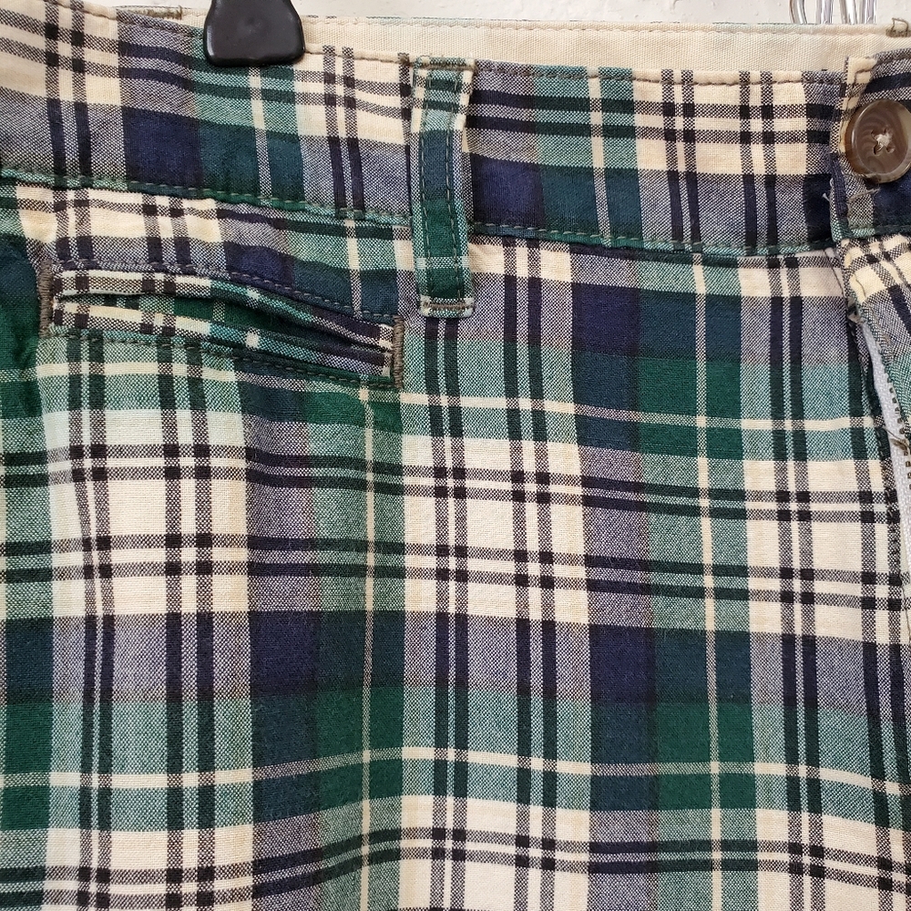 Lands' End Shorts Canvas Plaid Chino Multicolor Preppy Cotton Vacation Ready - Picture 13 of 14